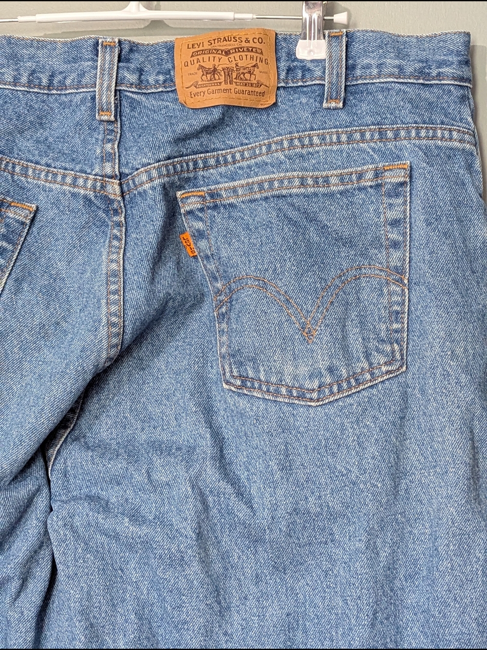 Levi's 506 Late 90s‎ Orange Tag Classic Straight Leg Men's Light Wash Blue Jeans - Picture 3 of 8